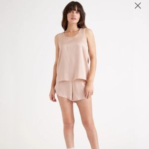 Quince Washable Silk Tank Pajama Set in Toasted Almond